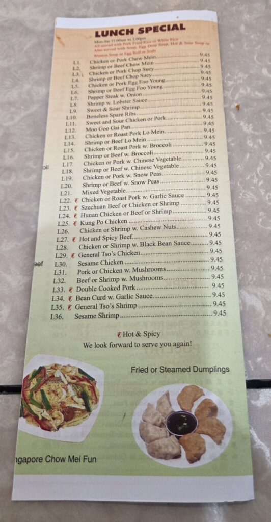 Cheng Wong Restaurant Menu 4